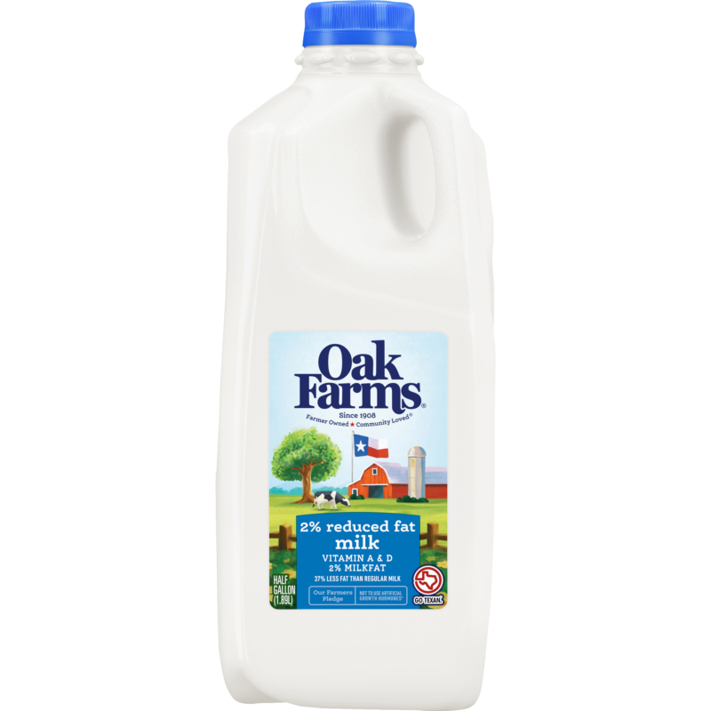 2% Reduced-Fat Milk Plastic Half Gallon