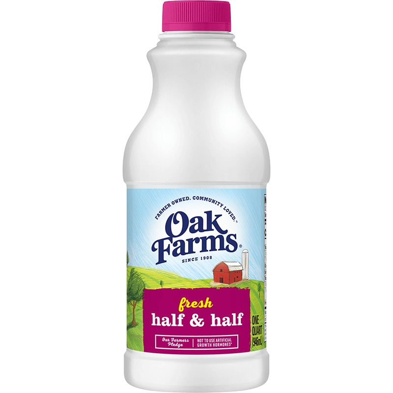 Half & Half Plastic Quart Oak Farms® Dairy
